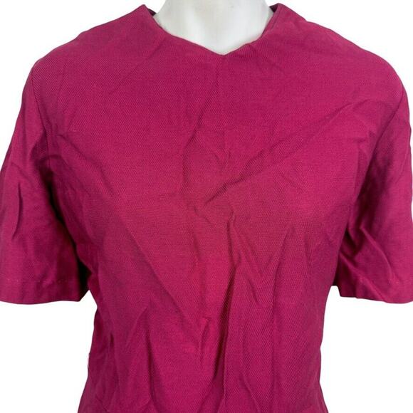 Smartee Togs Vintage Cherry Red Short Sleeve 1960s Sheath Short Sleeve Dress 12 - Picture 5 of 15